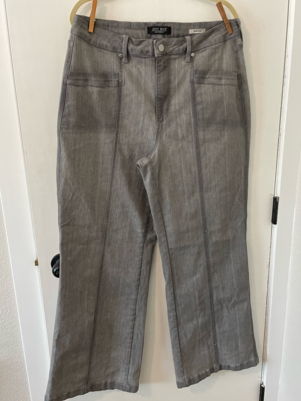 Judy Blue Jeans Women 18W GrayRetro Wide Leg Baggy High Waist Stretch 032